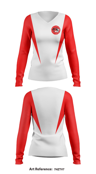 Women's Long Sleeve Vneck Shirt, Whitwell Middle School Women's Volleyball, Women's Volleyball, Teamtime, Team time, sublimation, custom sports apparel, team uniforms, spirit wear, spiritwear, sports uniforms, custom shirts, team store, custom team store, fundraiser sports, apparel fundraiser