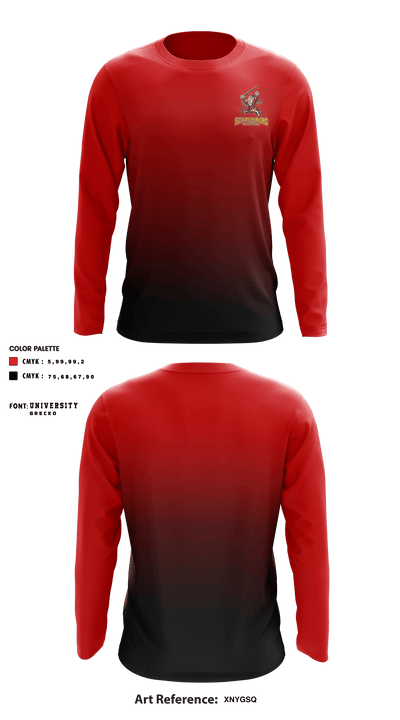 Schaumburg High School Bowling 29259600 Long Sleeve Performance Shirt - 2