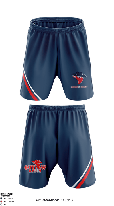 Saugerties Outlaws Youth Football 64678196 Athletic Shorts With Pockets - 2