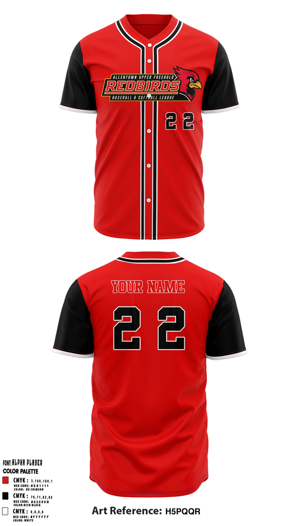 Full Button Baseball Jersey, Upper Freehold Baseball & Softball League, Baseball, Teamtime, Team time, sublimation, custom sports apparel, team uniforms, spirit wear, spiritwear, sports uniforms, custom shirts, team store, custom team store, fundraiser sports, apparel fundraiser