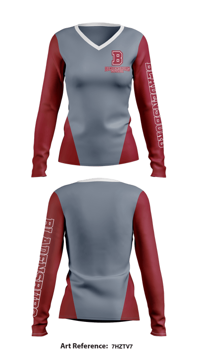 Bladensburg softball 73842192 Women's Long Sleeve V-neck Shirt - 1
