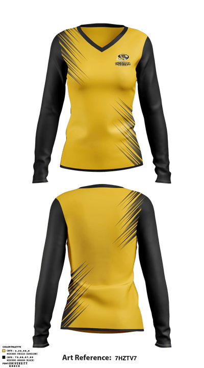 Cuyahoga Falls High School Softball 63294652 Women's Long Sleeve V-neck Shirt - 1