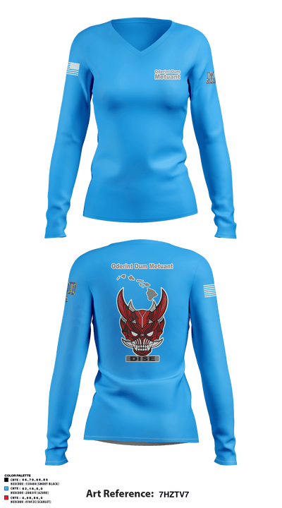 205th MI BN DISE 96750287 Women's Long Sleeve V-neck Shirt - 2