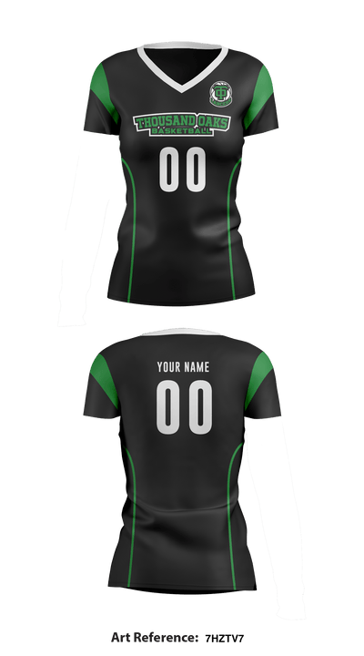Thousand Oaks High School Basketball 50002341 Women's Short Sleeve V-neck Shirt - 1