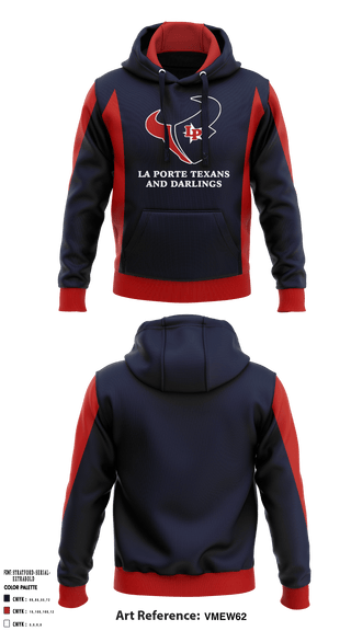 Hoodie, La Porte Texans And Darlings, School Spirit Store, Teamtime, Team time, sublimation, custom sports apparel, team uniforms, spirit wear, spiritwear, sports uniforms, custom shirts, team store, custom team store, fundraiser sports, apparel fundraiser