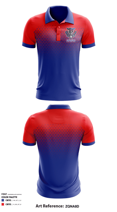Cousino High School Swimming 58833013 Short Sleeve Performance Polo - 1