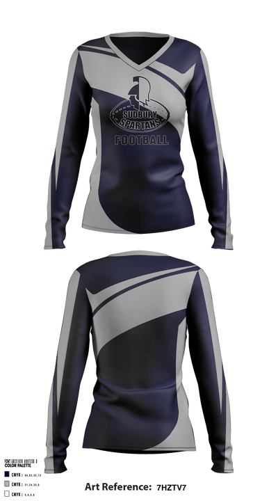Sudbury Spartans 95622360 Women's Long Sleeve V-neck Shirt - 1