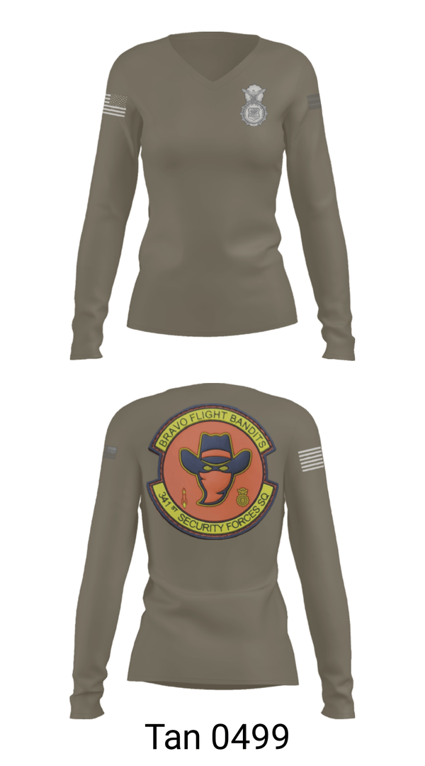 Women's Long Sleeve Vneck Shirt, , Air Force, Teamtime, Team time, sublimation, custom sports apparel, team uniforms, spirit wear, spiritwear, sports uniforms, custom shirts, team store, custom team store, fundraiser sports, apparel fundraiser