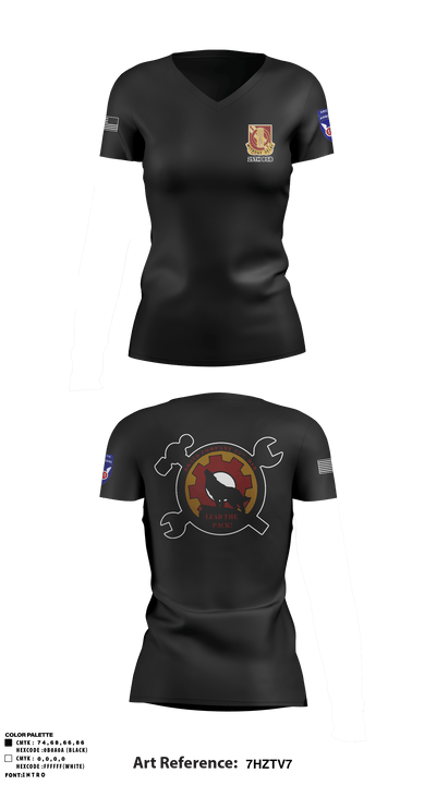 B Co., 25th BSB, 1st BDE, 11th ADV 49846330 Women's Short Sleeve V-neck Shirt - 7