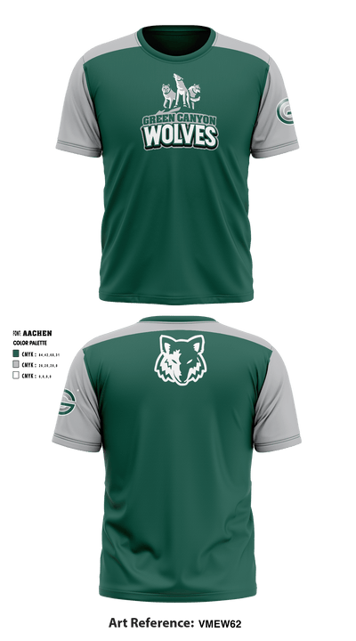 Green Canyon High School Wrestling 54384005 Short Sleeve Performance Shirt - 1