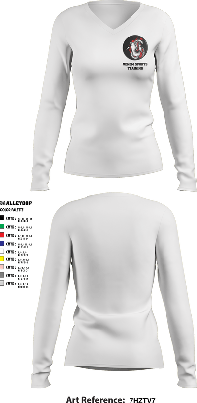 Venom Sports Training 59845358 Women's Long Sleeve V-neck Shirt - 5 (1)