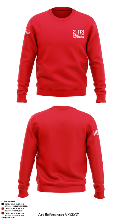 2-113 Infantry Battalion 17393879 Crew Neck Sweatshirt - 2