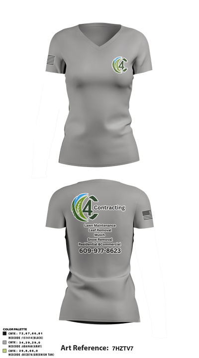 C4 36536830 Women's Short Sleeve V-neck Shirt - 3