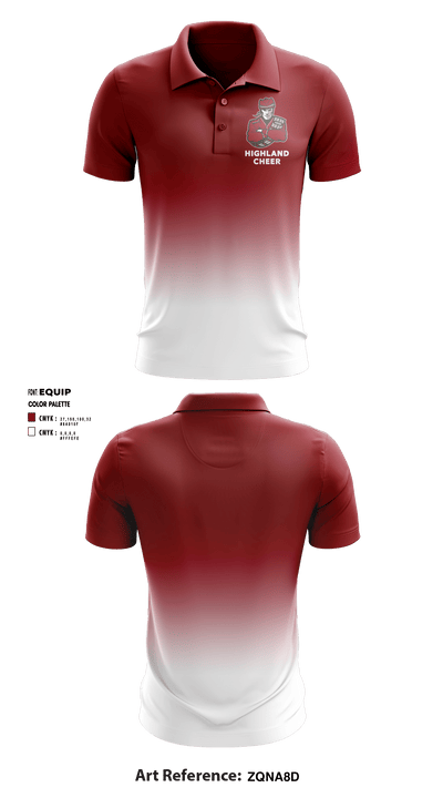 Highland High School Cheer 84657938 Short Sleeve Performance Polo - 4