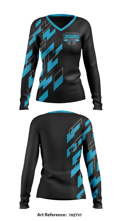 Seckinger High School 56924352 Women's Long Sleeve V-neck Shirt - 1