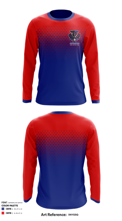 Cousino High School Swimming 58833013 Long Sleeve Performance Shirt - 1