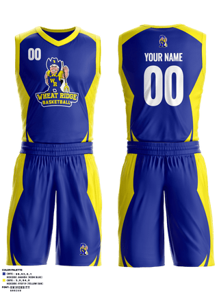 Basketball Uniform, Wheat Ridge High School Basketball, Men's Basketball, Teamtime, Team time, sublimation, custom sports apparel, team uniforms, spirit wear, spiritwear, sports uniforms, custom shirts, team store, custom team store, fundraiser sports, apparel fundraiser