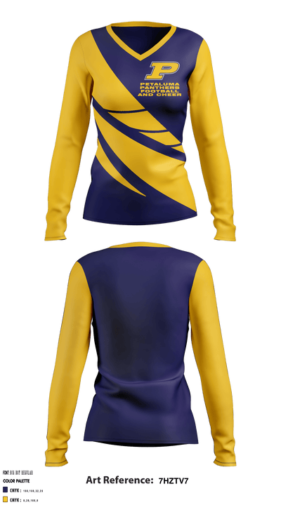 Petaluma Panthers Football And Cheer 2118374 Women's Long Sleeve V-neck Shirt - 1