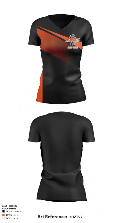 Aledo Youth Football And Cheer 30183246 Women's Short Sleeve V-neck Shirt - 1