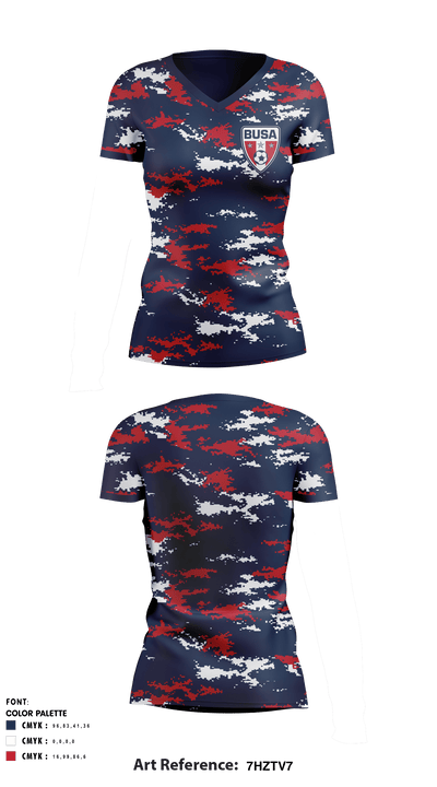 BUSA 13833283 Women's Short Sleeve V-neck Shirt - 3