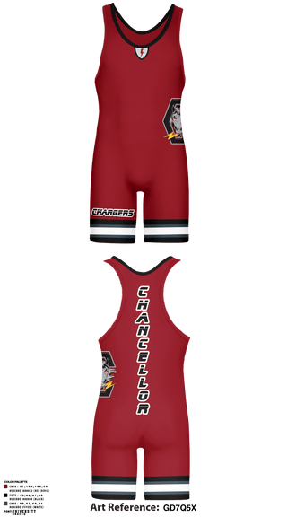 Wrestling Singlet, Chancellor Chargers, Wrestling, Teamtime, Team time, sublimation, custom sports apparel, team uniforms, spirit wear, spiritwear, sports uniforms, custom shirts, team store, custom team store, fundraiser sports, apparel fundraiser