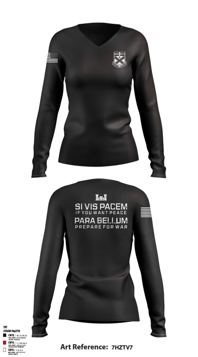 276th Engineer Battalion 45017184 Women's Long Sleeve V-neck Shirt - 1