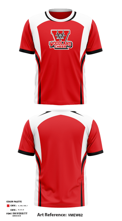 Woodland High School Cheer 1987652 Short Sleeve Performance Shirt - 1