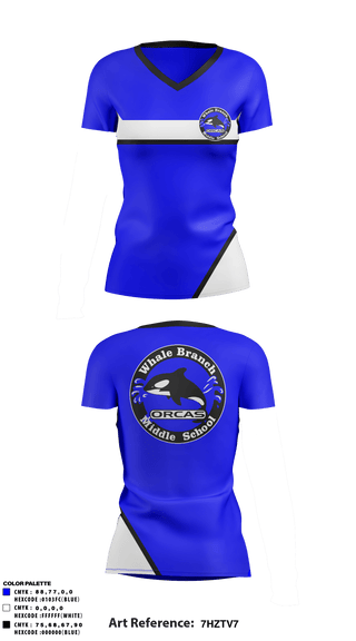 Women's Short Sleeve Vneck Shirt, Whale Branch Middle School, , Teamtime, Team time, sublimation, custom sports apparel, team uniforms, spirit wear, spiritwear, sports uniforms, custom shirts, team store, custom team store, fundraiser sports, apparel fundraiser