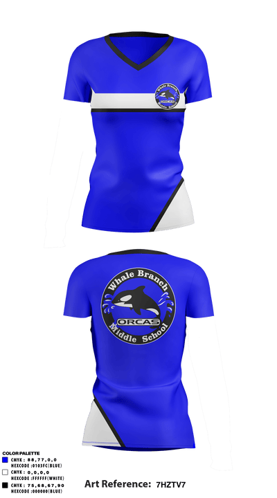 Whale Branch Middle School 47957479 Women's Short Sleeve V-neck Shirt - 1