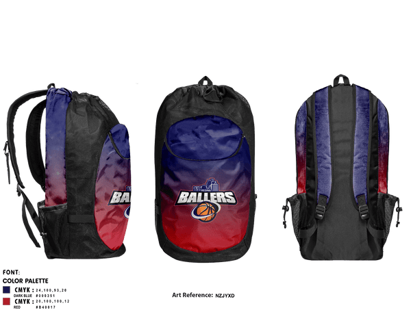 Gear Bag, Ballers Basketball, Men's Basketball, Teamtime, Team time, sublimation, custom sports apparel, team uniforms, spirit wear, spiritwear, sports uniforms, custom shirts, team store, custom team store, fundraiser sports, apparel fundraiser