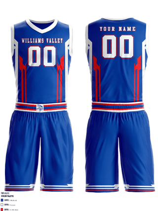 Mens Basketball Jersey, Williams Valley Senior High School Basketball, Men's Basketball, Teamtime, Team time, sublimation, custom sports apparel, team uniforms, spirit wear, spiritwear, sports uniforms, custom shirts, team store, custom team store, fundraiser sports, apparel fundraiser