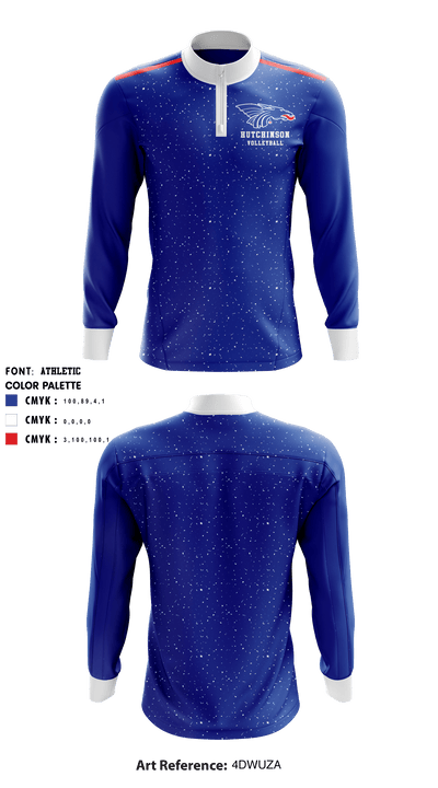 Hutchinson Community College Volleyball 47932057 Quarter Zip Jacket - 1