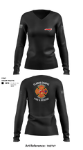 Clarks Chapel Fire & Rescue 66405091 Women's Long Sleeve V-neck Shirt - 2