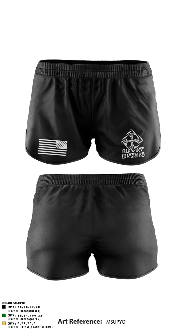 Track Shorts, DIVSURG, 4ID, Army, Teamtime, Team time, sublimation, custom sports apparel, team uniforms, spirit wear, spiritwear, sports uniforms, custom shirts, team store, custom team store, fundraiser sports, apparel fundraiser