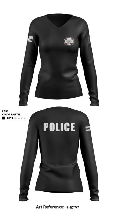 Bay Minette Police Department 41328135 Women's Long Sleeve V-neck Shirt - 6