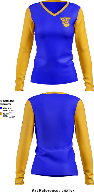 Women's Long Sleeve Vneck Shirt, South Farmington Blues, Softball, Teamtime, Team time, sublimation, custom sports apparel, team uniforms, spirit wear, spiritwear, sports uniforms, custom shirts, team store, custom team store, fundraiser sports, apparel fundraiser