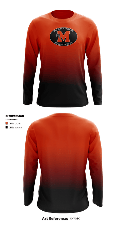 Montville High School Cross Country 3838797 Long Sleeve Performance Shirt - 2