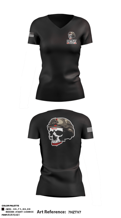 Combat Company 68423485 Women's Short Sleeve V-neck Shirt - 1