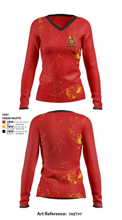 North Point High School 74569876 Women's Long Sleeve V-neck Shirt - 1