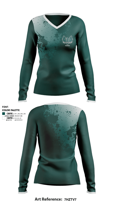 Farmington High School Tennis 47797336 Women's Long Sleeve V-neck Shirt - 1