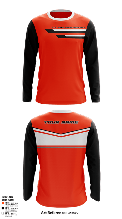 Ste.anne Minor Baseball 92058548 Long Sleeve Performance Shirt - 1