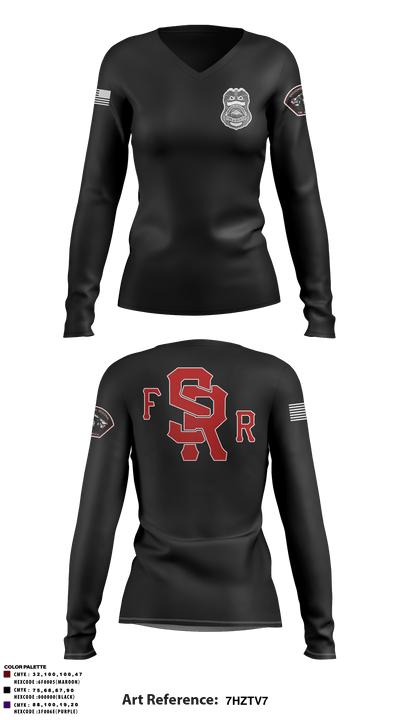 71st Battalion 72308651 Women's Long Sleeve V-neck Shirt - 2