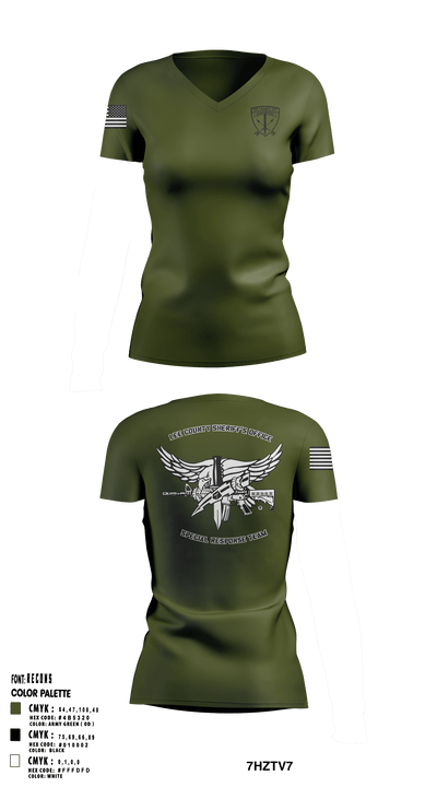LCSO Special Response Team 90954535 Women's Short Sleeve V-neck Shirt - 2