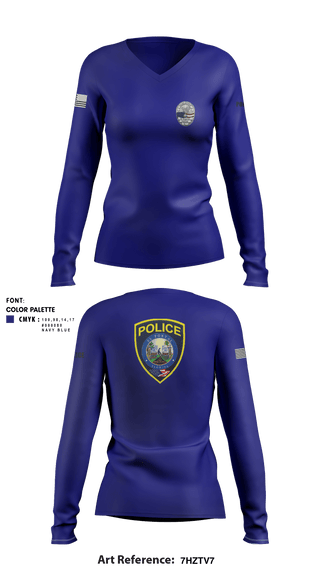 Women's Long Sleeve Vneck Shirt, , Police, Teamtime, Team time, sublimation, custom sports apparel, team uniforms, spirit wear, spiritwear, sports uniforms, custom shirts, team store, custom team store, fundraiser sports, apparel fundraiser