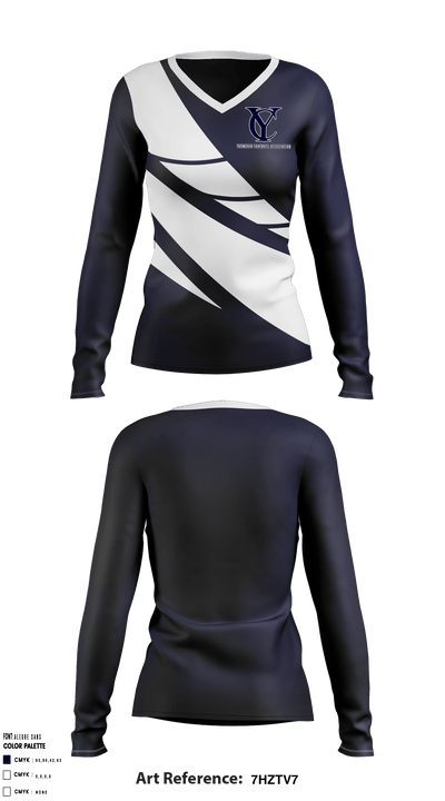 Yarmouth football Association 38755183 Women's Long Sleeve V-neck Shirt - 1