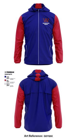 Windbreaker, Woodstock High School Color Guard, Cheer, Teamtime, Team time, sublimation, custom sports apparel, team uniforms, spirit wear, spiritwear, sports uniforms, custom shirts, team store, custom team store, fundraiser sports, apparel fundraiser