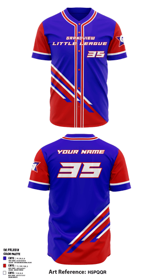 Full Button Baseball Jersey, Grandview Little League, Baseball, Teamtime, Team time, sublimation, custom sports apparel, team uniforms, spirit wear, spiritwear, sports uniforms, custom shirts, team store, custom team store, fundraiser sports, apparel fundraiser