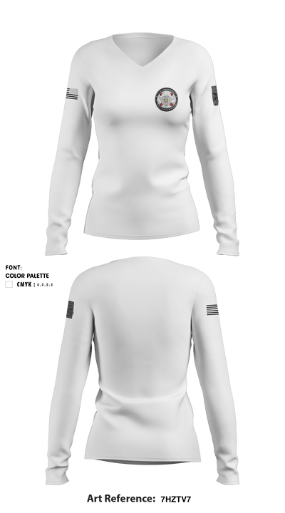 Bay Minette Police Department 59231625 Women's Long Sleeve V-neck Shirt - 3