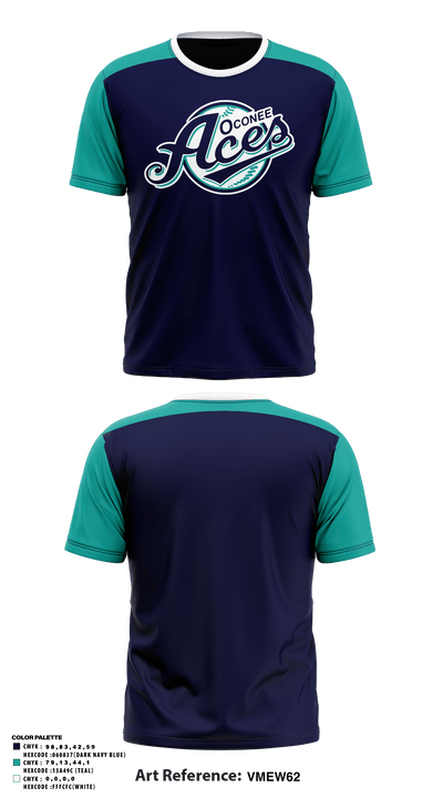 Oconee Aces 39035175 Short Sleeve Performance Shirt - 1