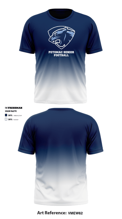 Potomac Senior High School Football 47990691 Short Sleeve Performance Shirt - 1